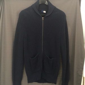 H&M Navy Zip Up Cardigan